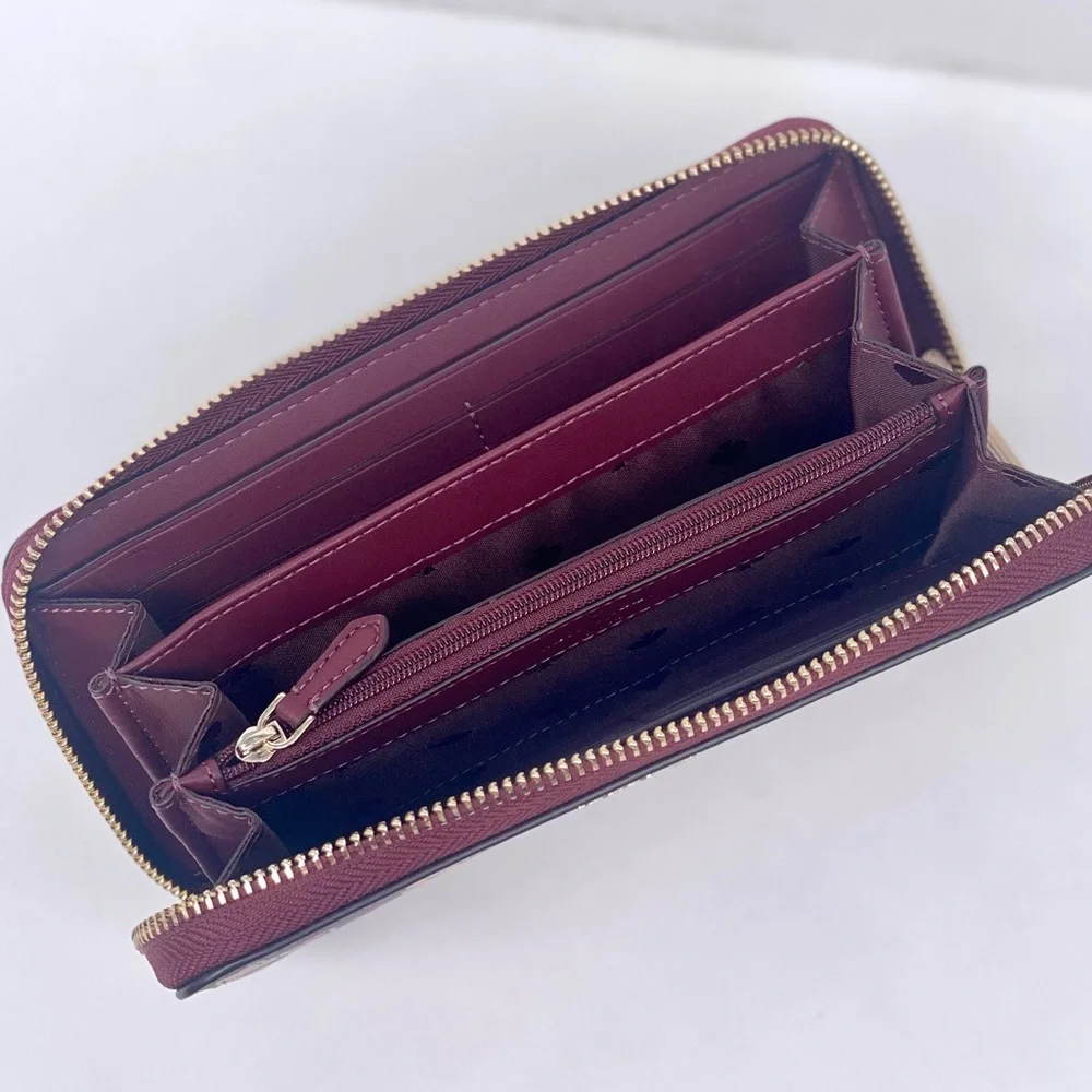 Kate Spade Tinsel Boxed Large Continental Wallet wish Glitter Flowers